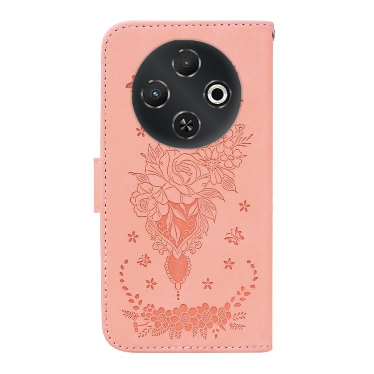 For Tecno Pop 9 5G / Spark 30C 5G Butterfly Rose Embossed Leather Phone Case