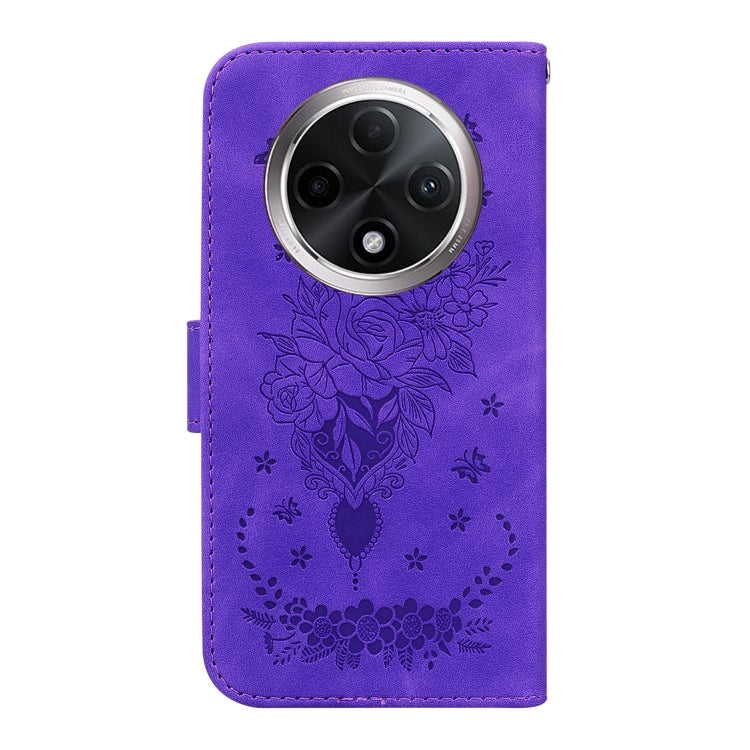 For OPPO A3 Pro 5G Butterfly Rose Embossed Leather Phone Case