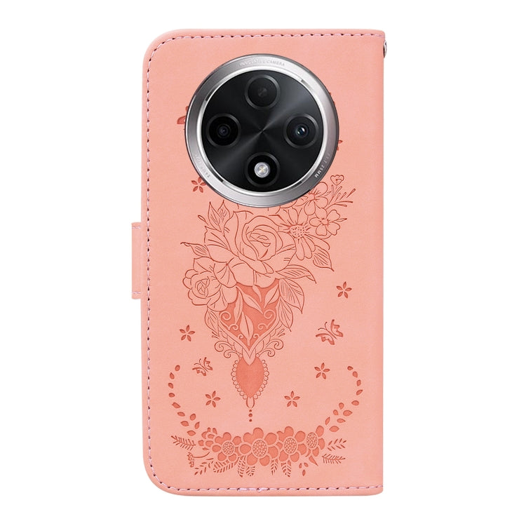 For OPPO A3 Pro 5G Butterfly Rose Embossed Leather Phone Case