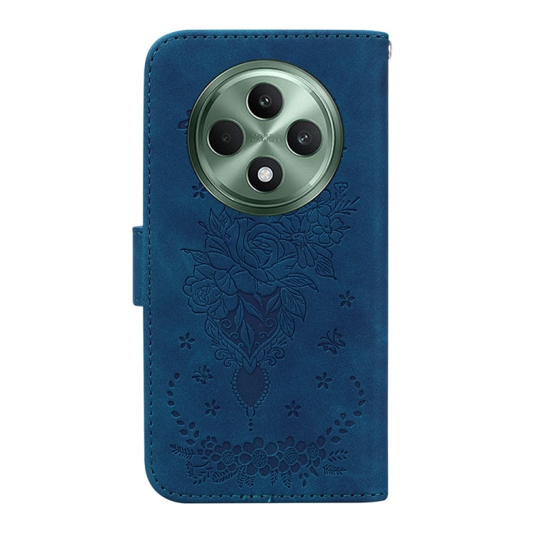 For OPPO Reno12 F 5G Butterfly Rose Embossed Leather Phone Case