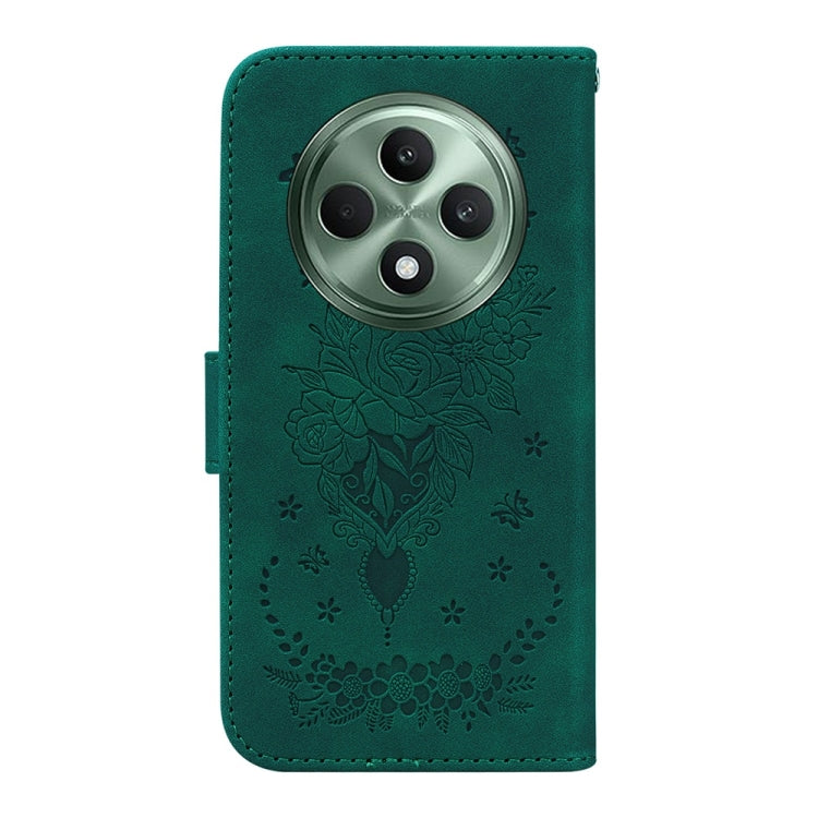 For OPPO Reno12 F 5G Butterfly Rose Embossed Leather Phone Case