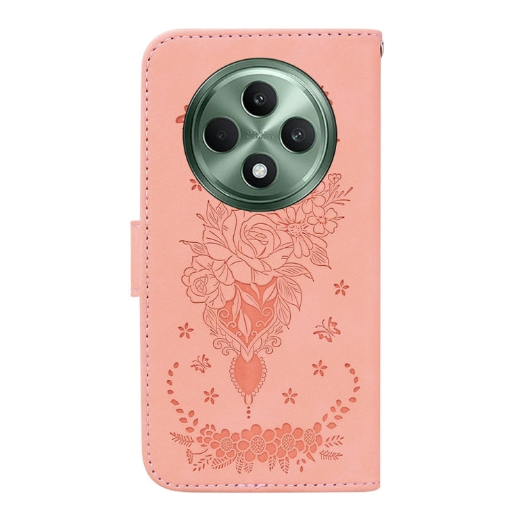 For OPPO Reno12 F 5G Butterfly Rose Embossed Leather Phone Case