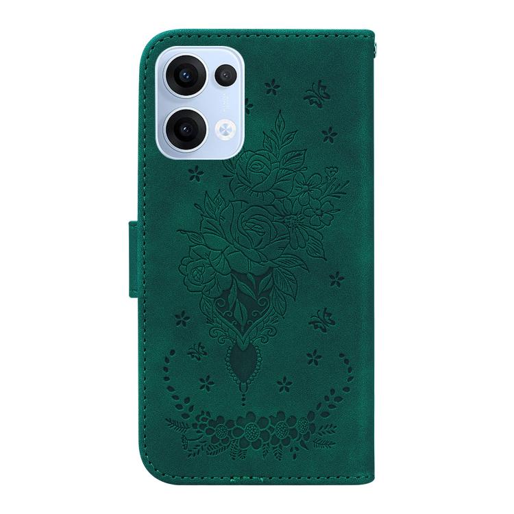 For OPPO Reno13 Global Butterfly Rose Embossed Leather Phone Case