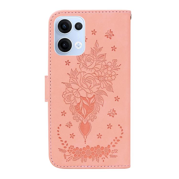 For OPPO Reno13 Global Butterfly Rose Embossed Leather Phone Case
