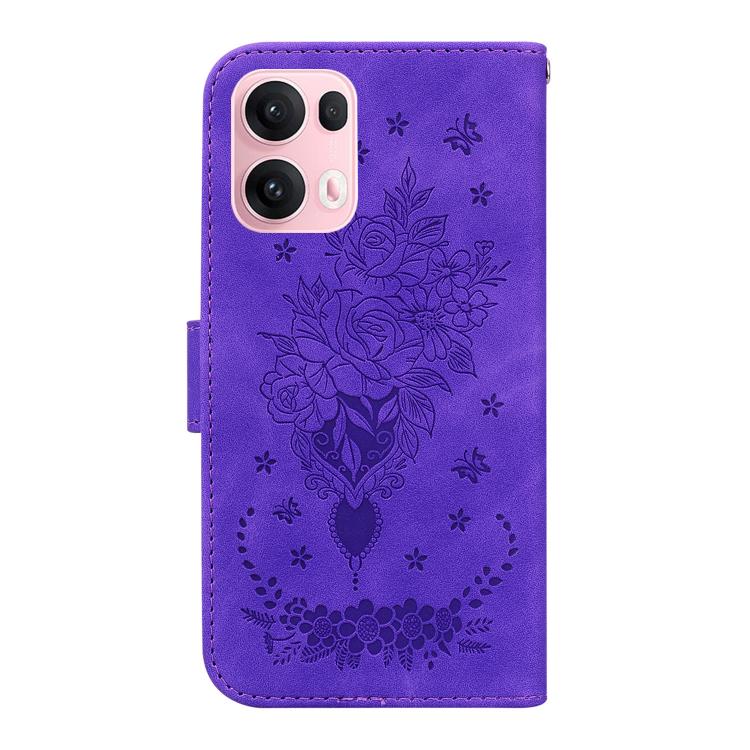 For OPPO Reno13 Pro Global Butterfly Rose Embossed Leather Phone Case