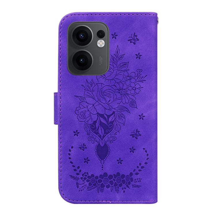 For OPPO Reno13 F 4G / 5G Butterfly Rose Embossed Leather Phone Case