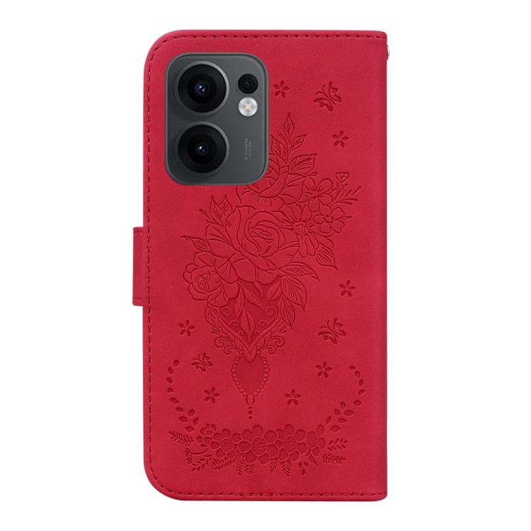 For OPPO Reno13 F 4G / 5G Butterfly Rose Embossed Leather Phone Case