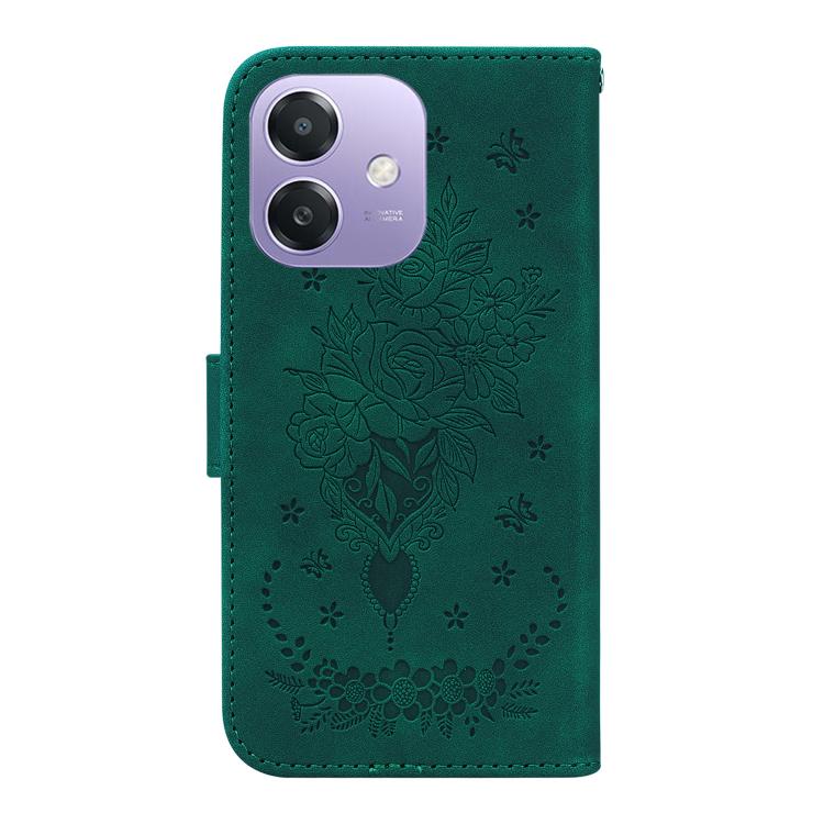 For OPPO A5x 5G / A3 4G / 5G / A3x 4G / 5G Butterfly Rose Embossed Leather Phone Case