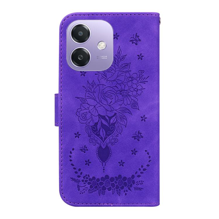 For OPPO A5x 5G / A3 4G / 5G / A3x 4G / 5G Butterfly Rose Embossed Leather Phone Case