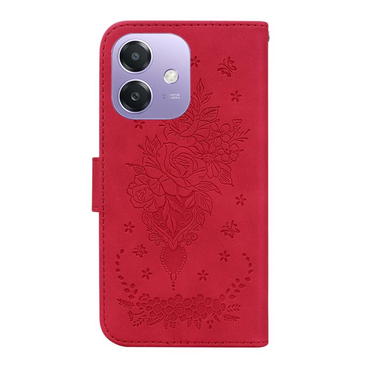 For OPPO A5x 5G / A3 4G / 5G / A3x 4G / 5G Butterfly Rose Embossed Leather Phone Case