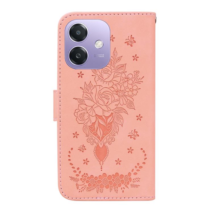 For OPPO A5x 5G / A3 4G / 5G / A3x 4G / 5G Butterfly Rose Embossed Leather Phone Case