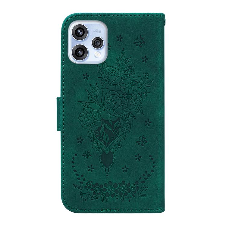 For OPPO Reno15 5G Global Butterfly Rose Embossed Leather Phone Case