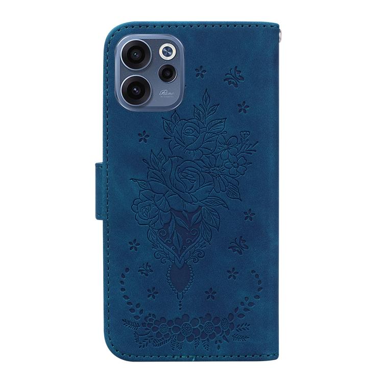 For OPPO Reno15 F 5G Global Butterfly Rose Embossed Leather Phone Case