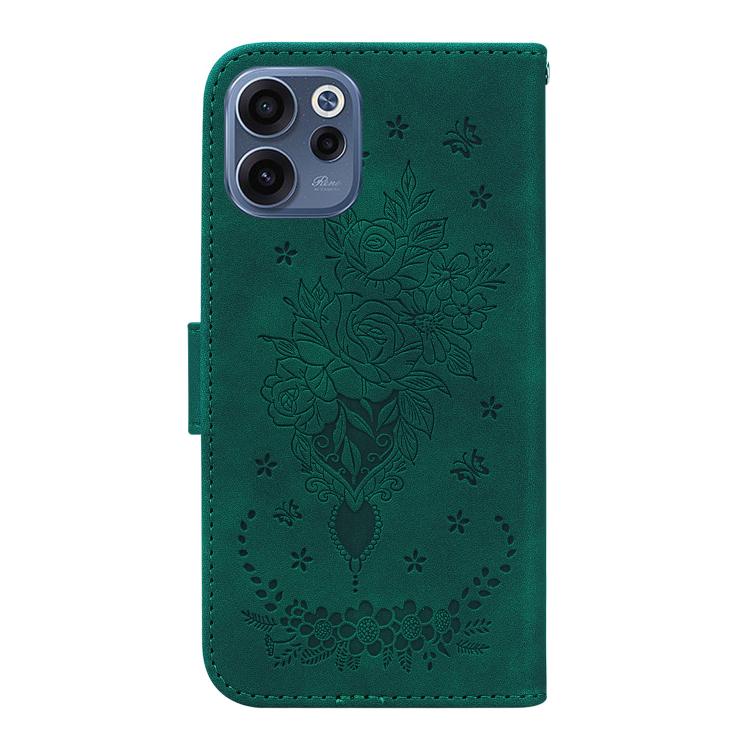 For OPPO Reno15 F 5G Global Butterfly Rose Embossed Leather Phone Case