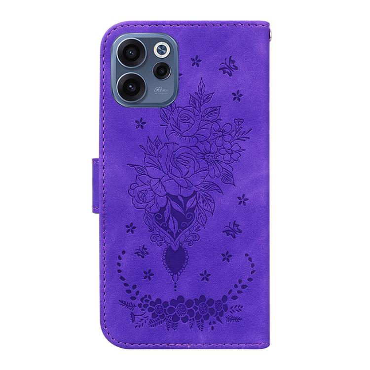 For OPPO Reno15 F 5G Global Butterfly Rose Embossed Leather Phone Case