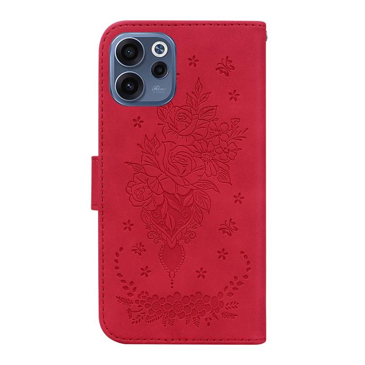 For OPPO Reno15 F 5G Global Butterfly Rose Embossed Leather Phone Case