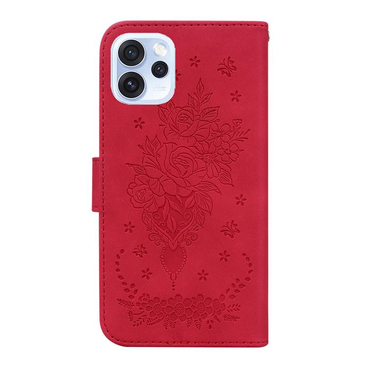 For OPPO Reno15 Pro 5G / Reno15 Pro Mini 5G Butterfly Rose Embossed Leather Phone Case