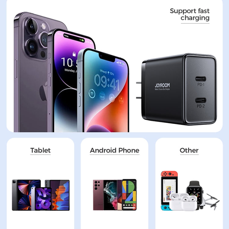 JOYROOM TCF09 40W Dual USB-C / Type-C 2PD Mini Intelligent Fast Charger