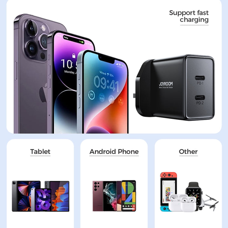 JOYROOM TCF09 40W Dual USB-C / Type-C 2PD Mini Intelligent Fast Charger