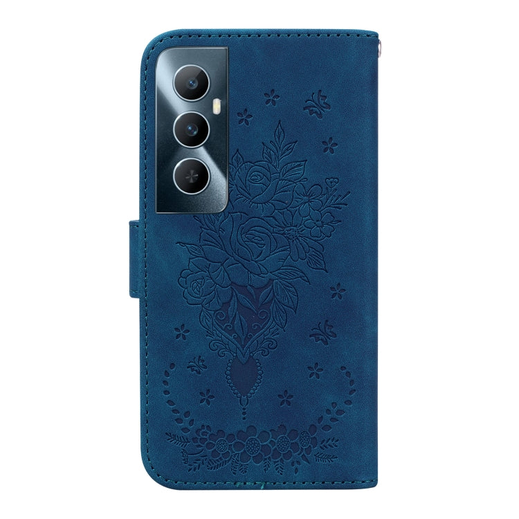 For Realme C65 4G Butterfly Rose Embossed Leather Phone Case