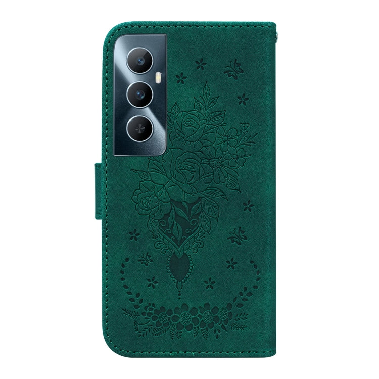 For Realme C65 4G Butterfly Rose Embossed Leather Phone Case