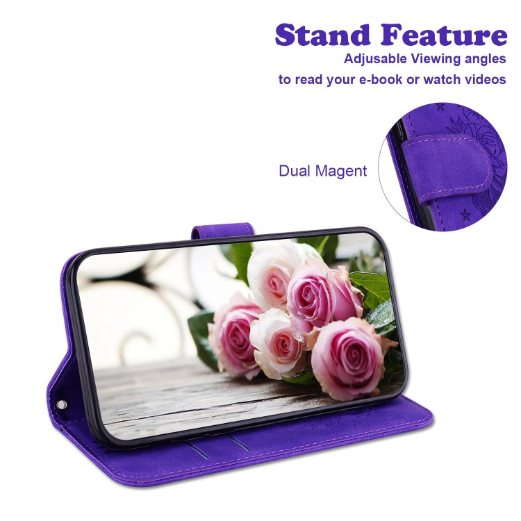 For Realme C65 4G Butterfly Rose Embossed Leather Phone Case