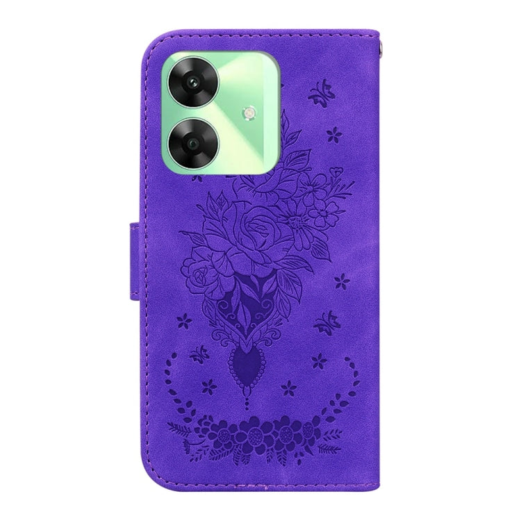 For Realme C61 / C63 / Note 60 Butterfly Rose Embossed Leather Phone Case