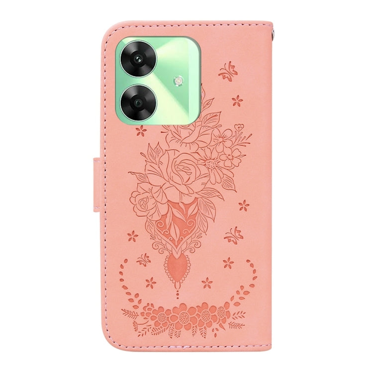 For Realme C61 / C63 / Note 60 Butterfly Rose Embossed Leather Phone Case