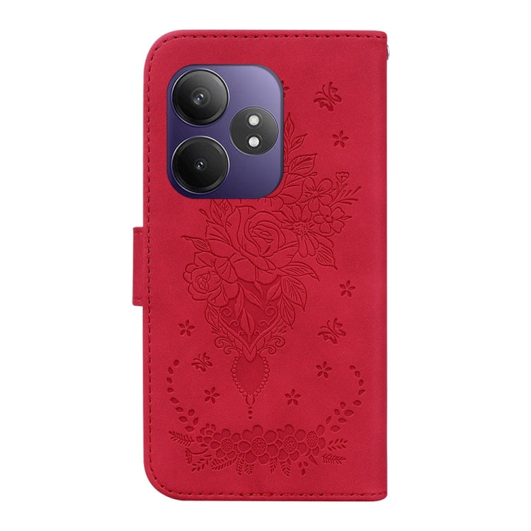 For Realme GT 6 / GT 6T / GT Neo6 Butterfly Rose Embossed Leather Phone Case