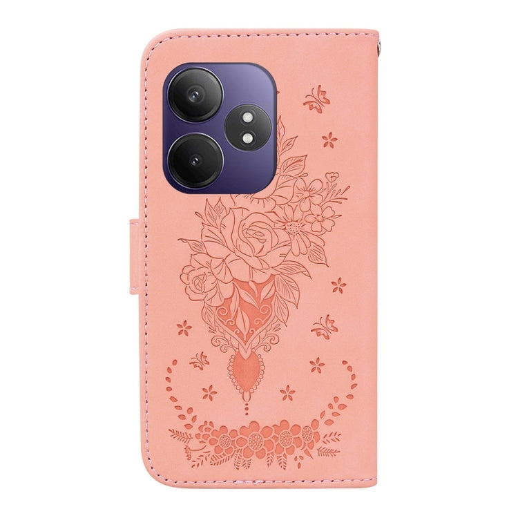 For Realme GT 6 / GT 6T / GT Neo6 Butterfly Rose Embossed Leather Phone Case