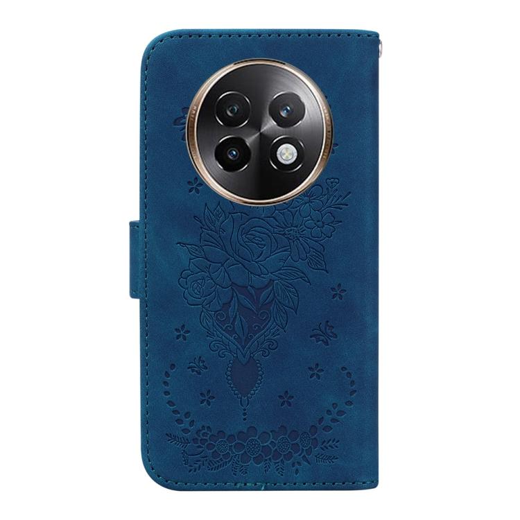 For Realme 13+ Global Butterfly Rose Embossed Leather Phone Case