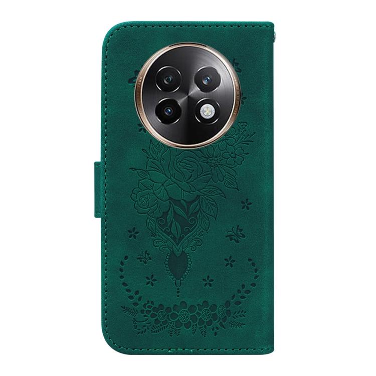 For Realme 13+ Global Butterfly Rose Embossed Leather Phone Case