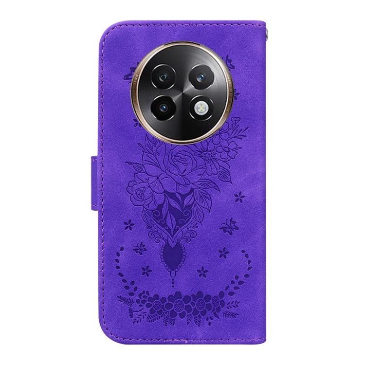 For Realme 13+ Global Butterfly Rose Embossed Leather Phone Case