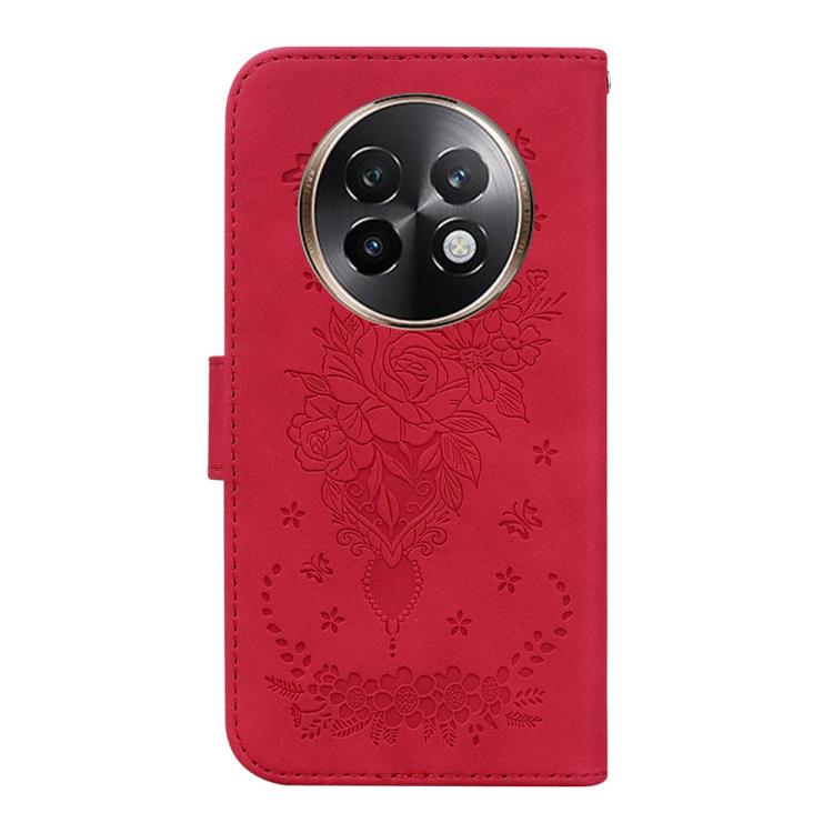 For Realme 13+ Global Butterfly Rose Embossed Leather Phone Case