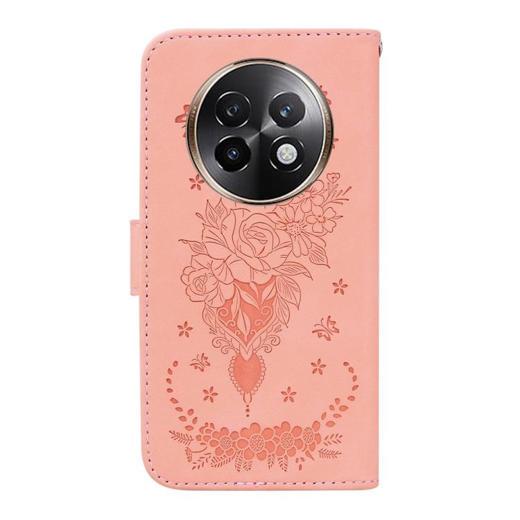For Realme 13+ Global Butterfly Rose Embossed Leather Phone Case