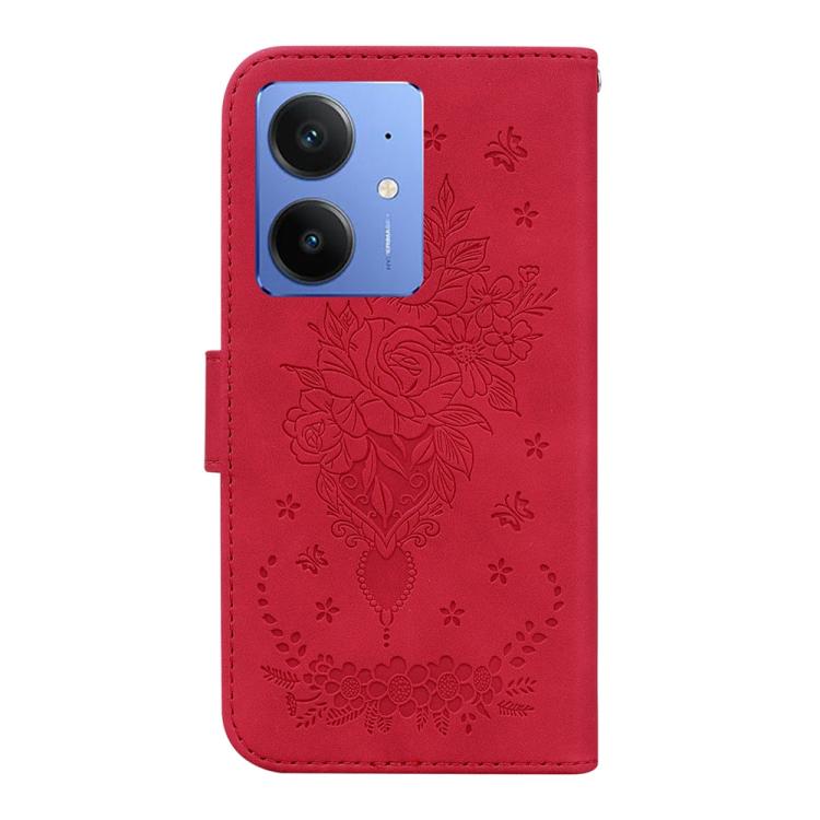 For Realme Neo7 SE Butterfly Rose Embossed Leather Phone Case