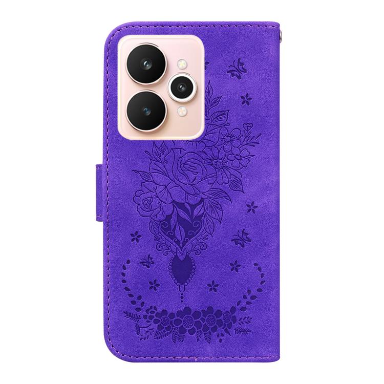 For Realme 15 5G / Realme 15 Pro 5G Butterfly Rose Embossed Leather Phone Case
