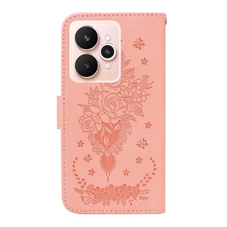 For Realme 15 5G / Realme 15 Pro 5G Butterfly Rose Embossed Leather Phone Case