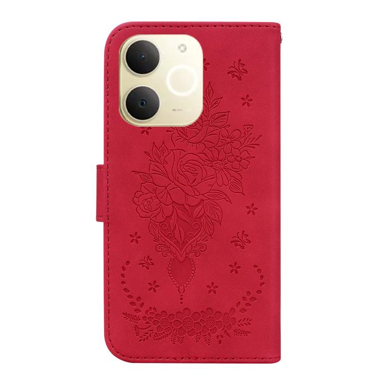 For Realme Narzo 80 Lite 4G / C71 India Butterfly Rose Embossed Leather Phone Case