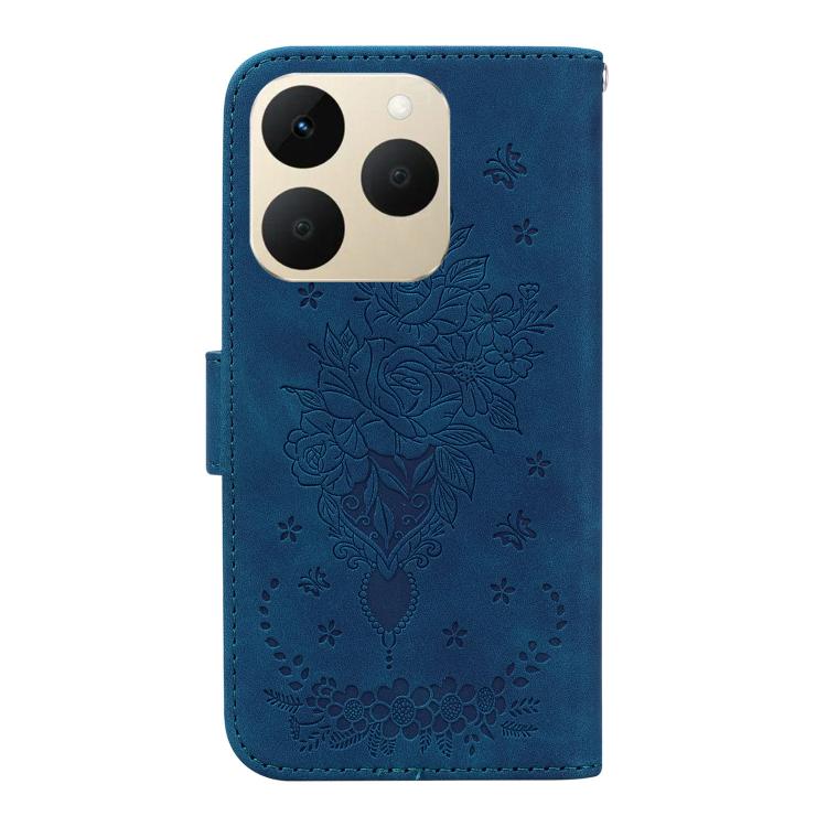 For Realme 15T 5G Butterfly Rose Embossed Leather Phone Case