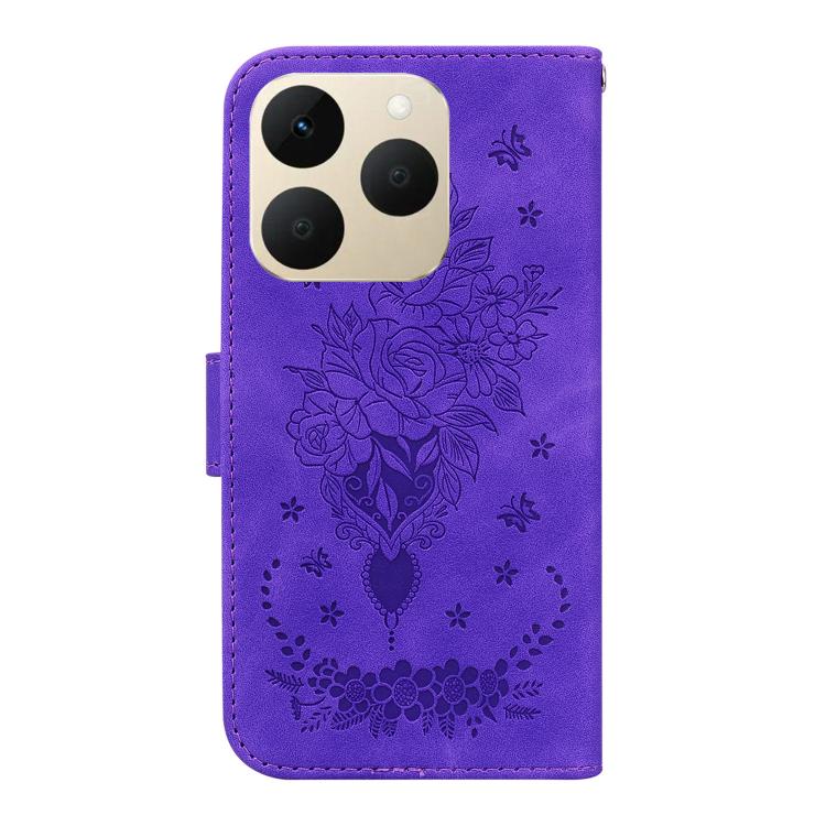 For Realme 15T 5G Butterfly Rose Embossed Leather Phone Case