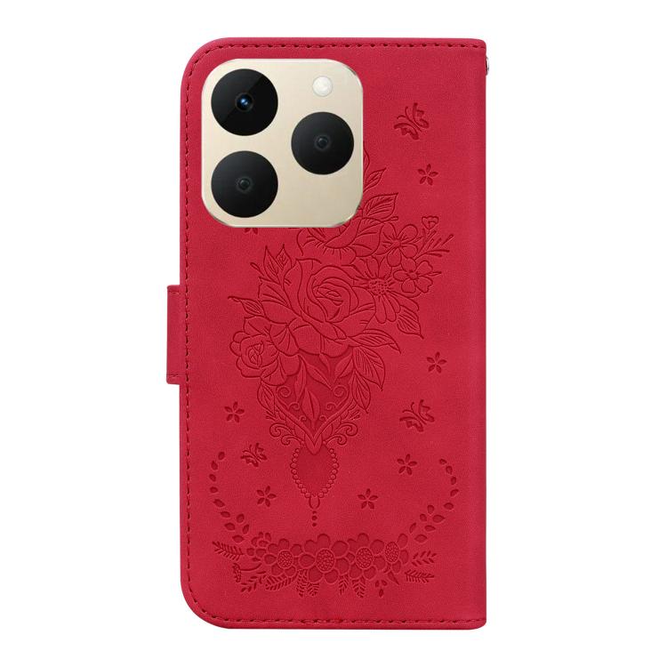 For Realme 15T 5G Butterfly Rose Embossed Leather Phone Case