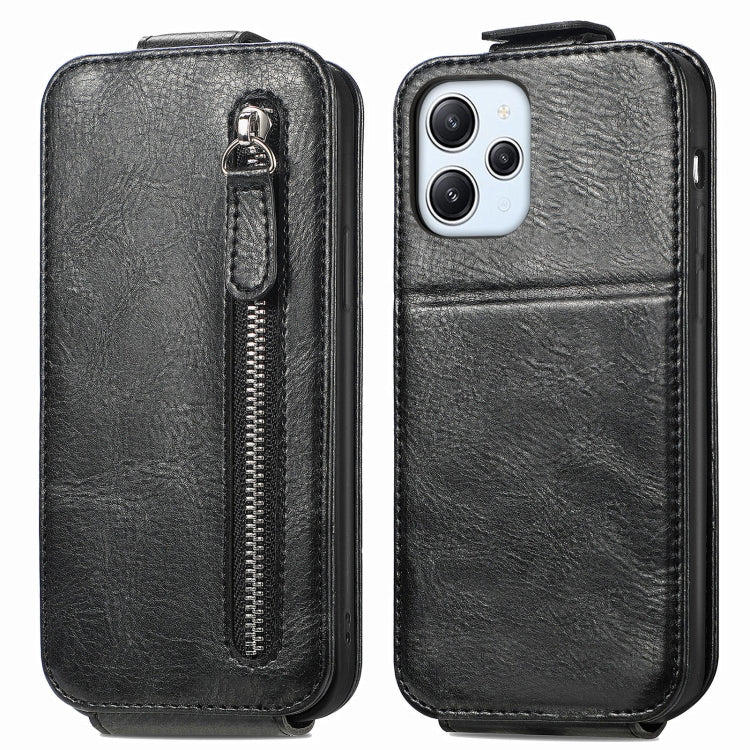 For Xiaomi Redmi 12 Zipper Wallet Vertical Flip Leather Phone Case