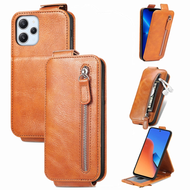 For Xiaomi Redmi 12 Zipper Wallet Vertical Flip Leather Phone Case