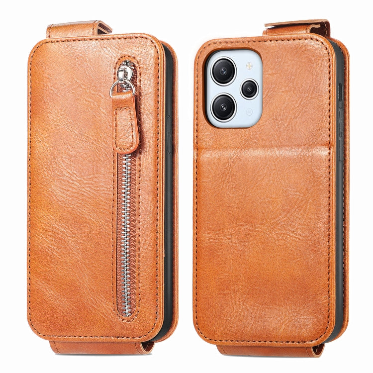 For Xiaomi Redmi 12 Zipper Wallet Vertical Flip Leather Phone Case