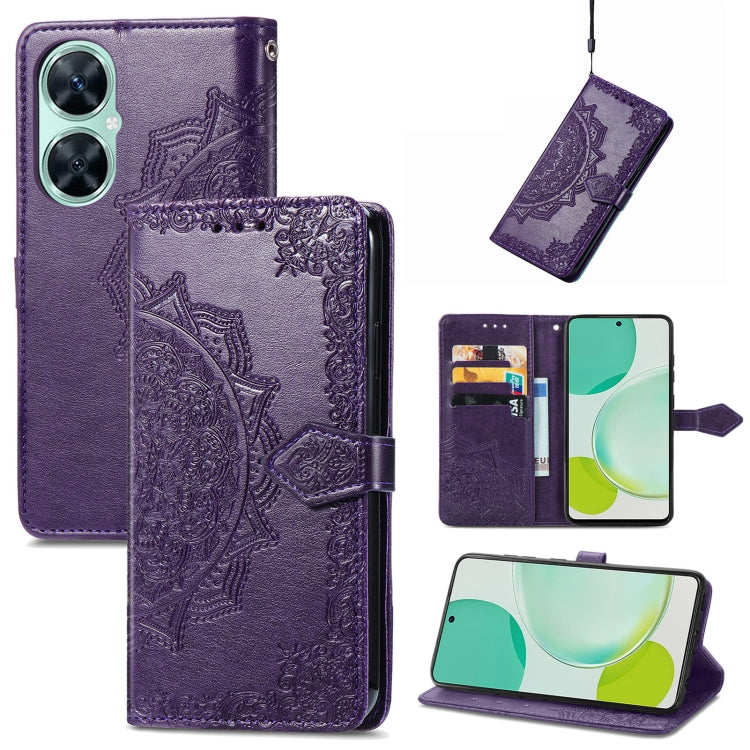 For Huawei Enjoy 60 Pro / nova 11i Mandala Flower Embossed Leather Phone Case