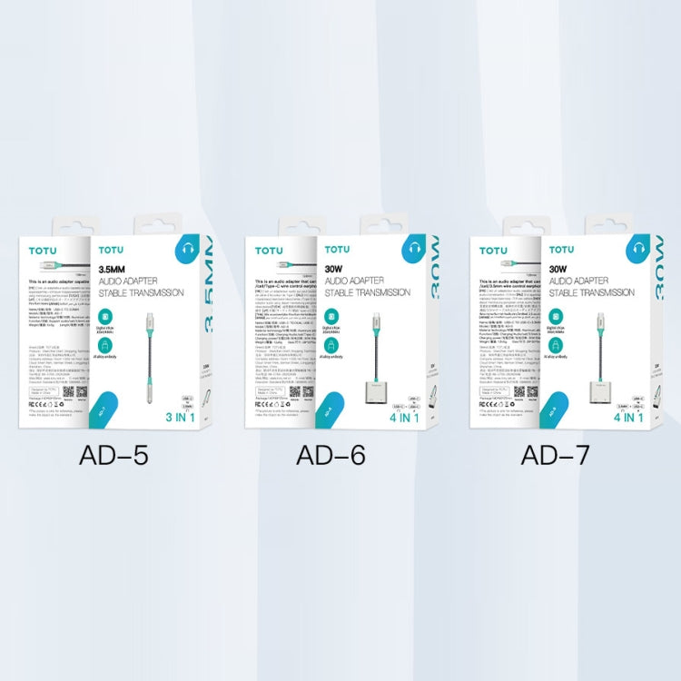 TOTU AD-6 USB-C/Type-C to Dual USB-C/Type-C Audio Adapter