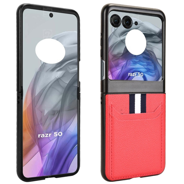 For Motorola Razr 50 Litchi Texture Card Slot Phone Case