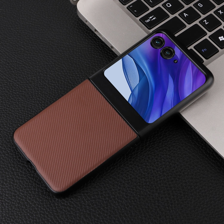 For Motorola Moto Razr 50 PU Leather PC Phone Case