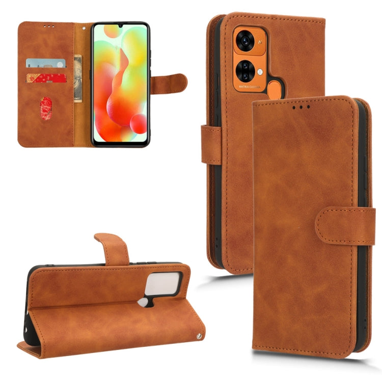 For Oukitel C33 Skin Feel Magnetic Flip Leather Phone Case